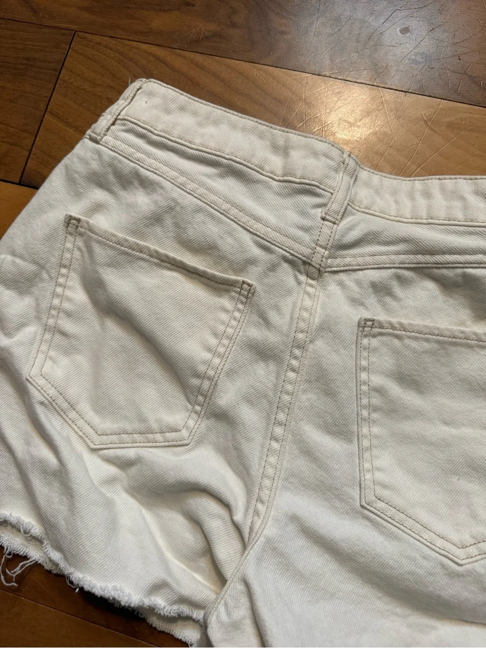 White Denim Cutoff Shorts